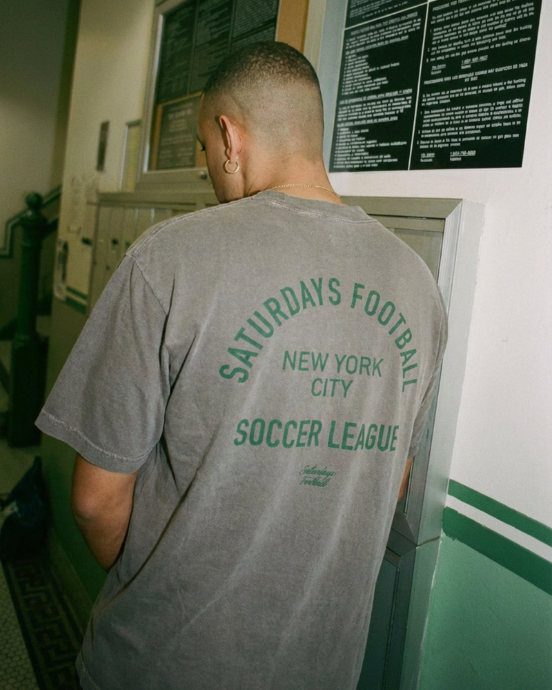Saturdays Football Always Play Free NYC T-Shirt - Cement