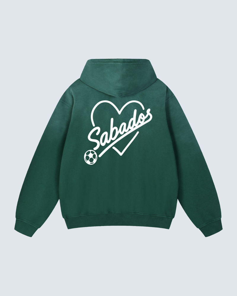 Saturdays Football Sabados Heavyweight Sunfade Oversized Hoodie in Green