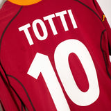 Roma 2001-02 Totti Long Sleeve Home Kit (M)