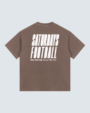 New York City Vintage Washed Oversized Cotton T-Shirt - Coffee