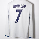 Real Madrid 2016-17 Ronaldo Long Sleeve Home Kit (M)