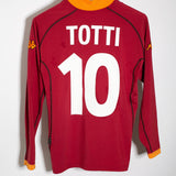 Roma 2001-02 Totti Long Sleeve Home Kit (M)