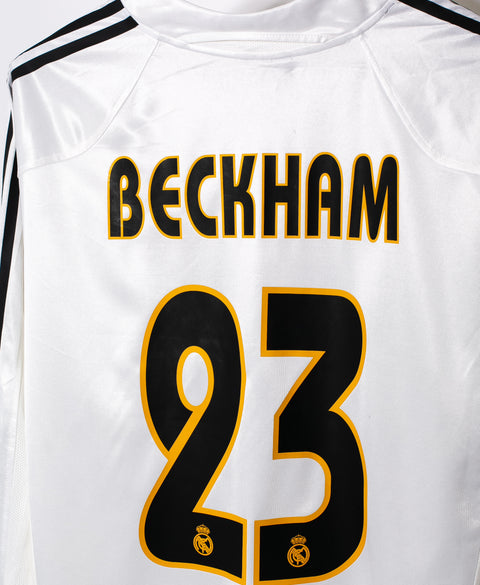 Real Madrid 2004-05 Beckham Long Sleeve Home Kit (L)