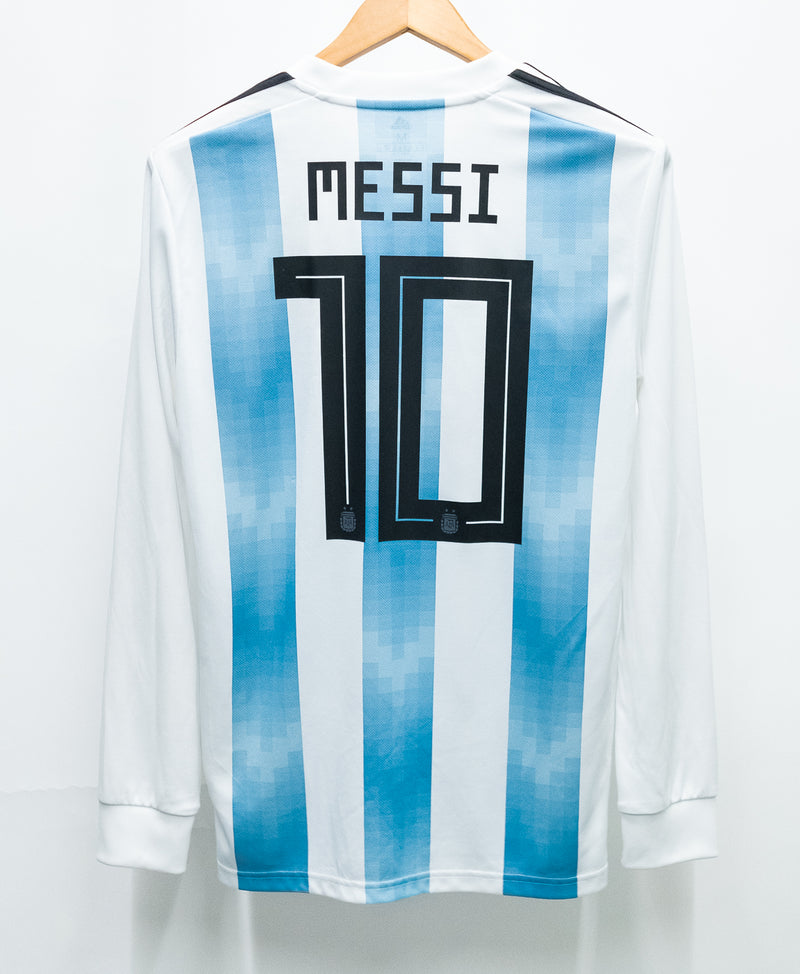 Argentina 2018 Messi Long Sleeve Home Kit (M)