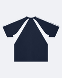 Navy Blue Unisex Raglan Color Block T-Shirt