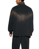 Sun Fade Raw Edge Quarter-Zip Sweatshirt