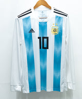 Argentina 2018 Messi Long Sleeve Home Kit (M)