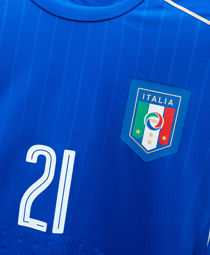 Italy 2016 Pirlo Long Sleeve Player Issue Home Kit (XL)