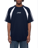 Navy Blue Unisex Raglan Color Block T-Shirt