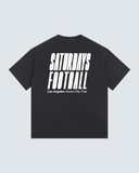 Los Angeles Vintage Washed Oversized Cotton T-Shirt - Black