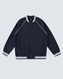 Raglan Sleeve Stadium Jacket - Navy Blue