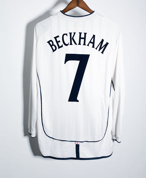 England 2002 Beckham Long Sleeve Home Kit (L)