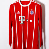 Bayern Munchen 2017-18 Lewandowski Long Sleeve Home Kit (M)