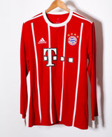 Bayern Munchen 2017-18 Lewandowski Long Sleeve Home Kit (M)