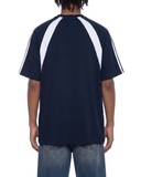 Navy Blue Unisex Raglan Color Block T-Shirt