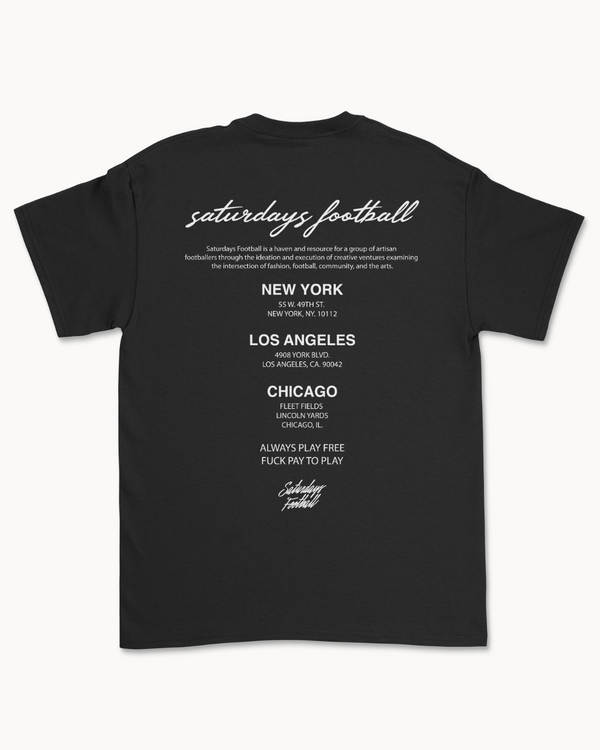 Saturdays Football City T Shirt - Black