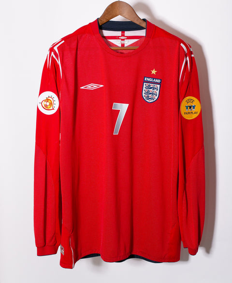 England 2004 Beckham Long Sleeve Away Kit (2XL)