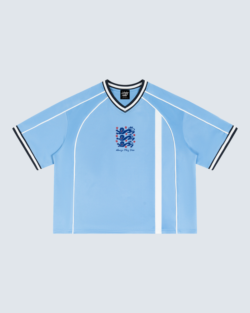 Saturdays Football Away Unisex Boxy V-Neck Soccer Jersey, view 2