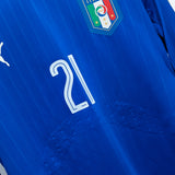Italy 2016 Pirlo Long Sleeve Player Issue Home Kit (XL)