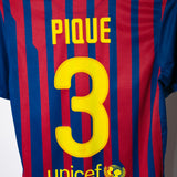 Barcelona 2011-12 Pique Home Kit (S)