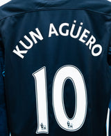 Manchester City 2015-16 Kun Aguero Long Sleeve Away Kit (M)