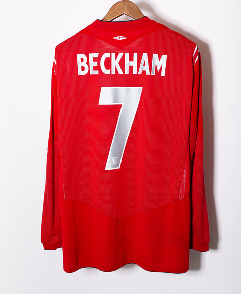 England 2004 Beckham Long Sleeve Away Kit (2XL)