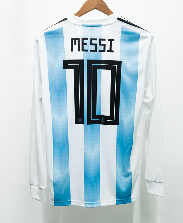 Argentina 2018 Messi Long Sleeve Home Kit (M)