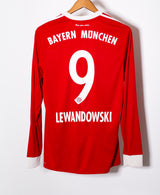 Bayern Munchen 2017-18 Lewandowski Long Sleeve Home Kit (M)