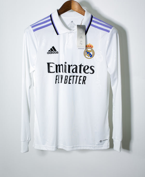Real Madrid 2022-23 Benzema Long Sleeve Home Kit NWT (YL)