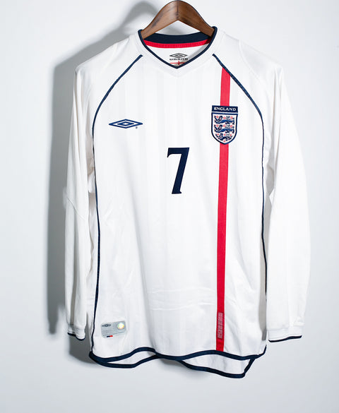 England 2002 Beckham Long Sleeve Home Kit (L)