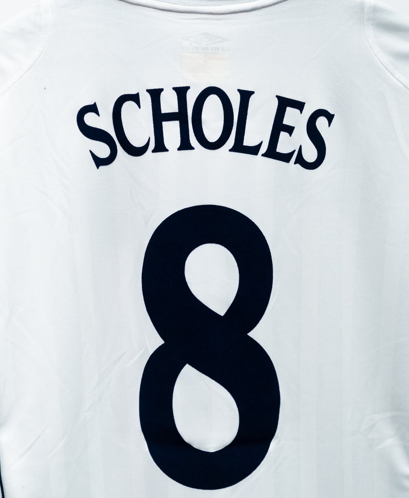 England 2002 Scholes Home Kit (L)