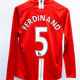 Manchester United 2007-08 Ferdinand Long Sleeve Home Kit (S)