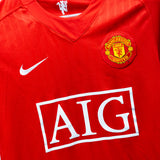 Manchester United 2007-08 Ferdinand Long Sleeve Home Kit (S)