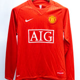 Manchester United 2007-08 Ferdinand Long Sleeve Home Kit (S)