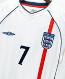 England 2002 Beckham Long Sleeve Home Kit (M)