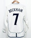 England 2002 Beckham Long Sleeve Home Kit (M)