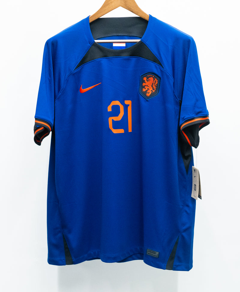 Netherlands 2022 F. De Jong Away Kit W/ Tags (XL)