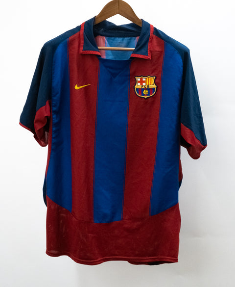 Barcelona 2003-04 Ronaldinho Home Kit (L)