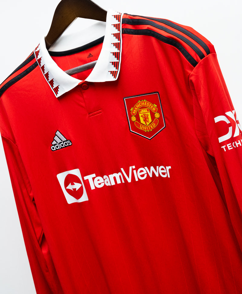 Manchester United 2022-23 B. Fernandes Long Sleeve Home Kit W/ Tags (L)