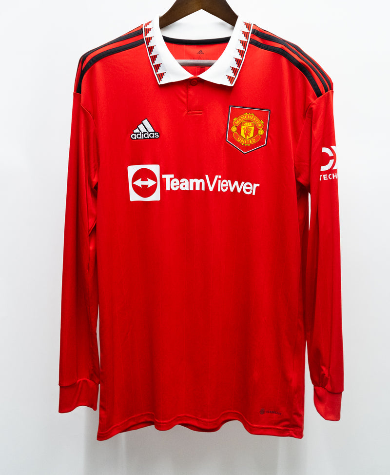 Manchester United 2022-23 B. Fernandes Long Sleeve Home Kit W/ Tags (L)