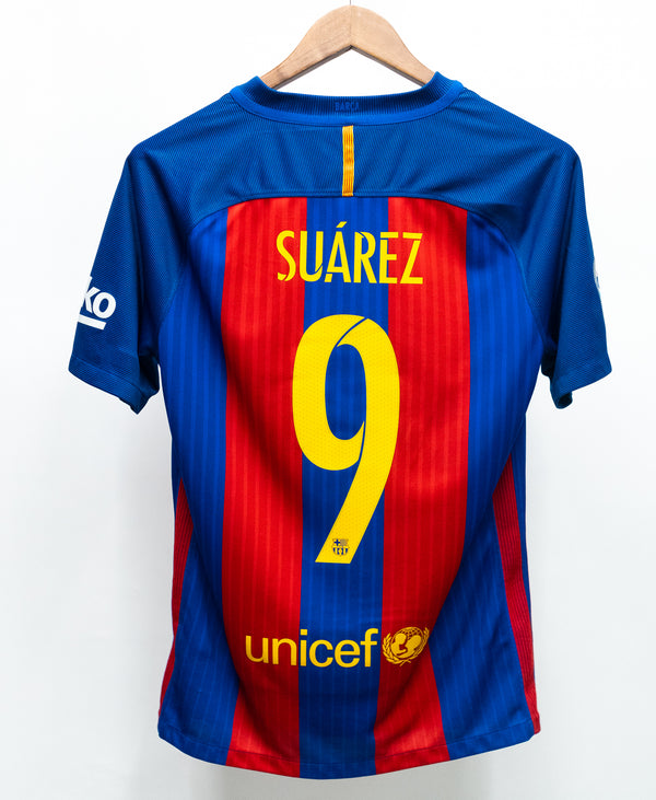 Barcelona 2016-17 Suarez Home Kit (S)