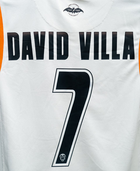 Valencia 2007-08 David Villa Home Kit (S)