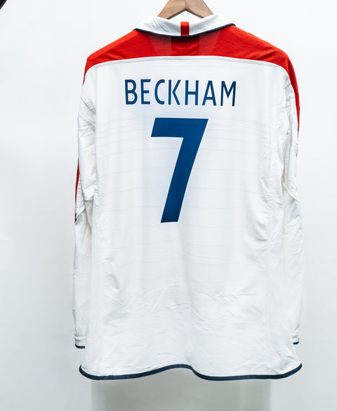 England 2004 Beckham Long Sleeve Home Kit (XL)