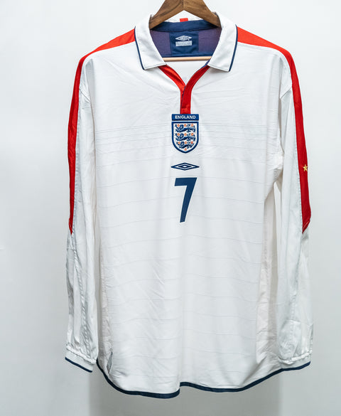 England 2004 Beckham Long Sleeve Home Kit (XL)