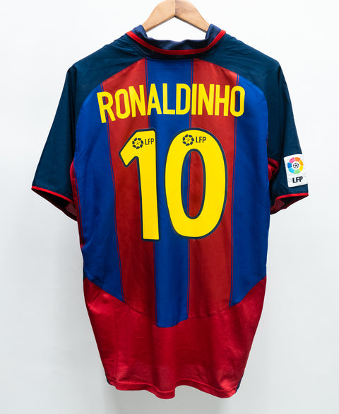 Barcelona 2003-04 Ronaldinho Home Kit (XL)