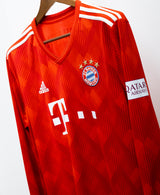 Bayern Munich 2018-19 Robben Long Sleeve Home Kit (XL)