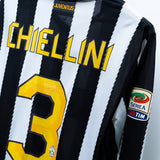 Juventus 2011-12 Chiellini Long Sleeve Home Kit (L)