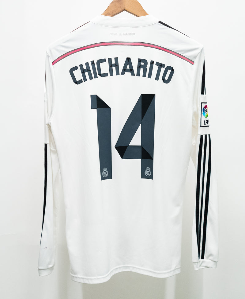 Real Madrid 2014-15 Chicharito Long Sleeve Home Kit (M)