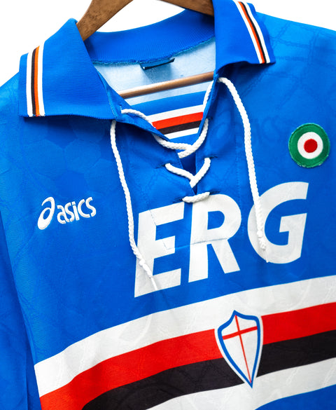 Sampdoria 1994-95 Long Sleeve Mancini Home Kit (XL)