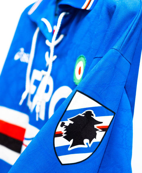 Sampdoria 1994-95 Long Sleeve Mancini Home Kit (XL)